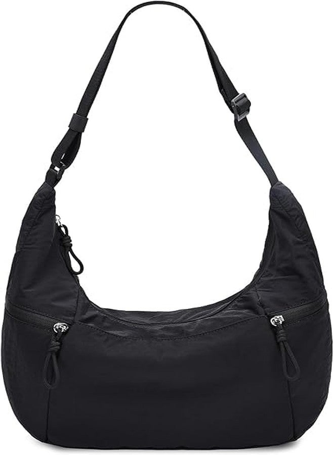 Prplet Sling Bag for Woman - Stylish Nylon Crossbody Shoulder Bag with Adjustable Strap for Travel, Work & Shopping (Black) - Image 1
